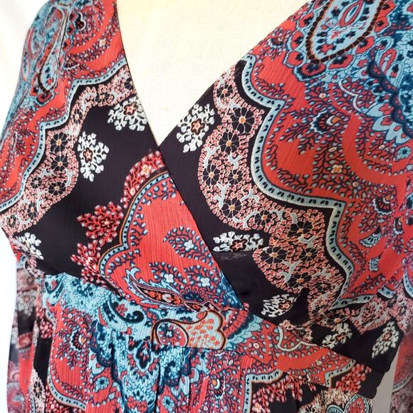 INC International Concepts Patterned Layered Dress, Size M - Picture 3 of 13